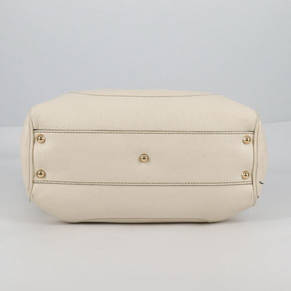 GUCCI Bamboo Hand Bag Leather White Gold - Picture 7 of 16